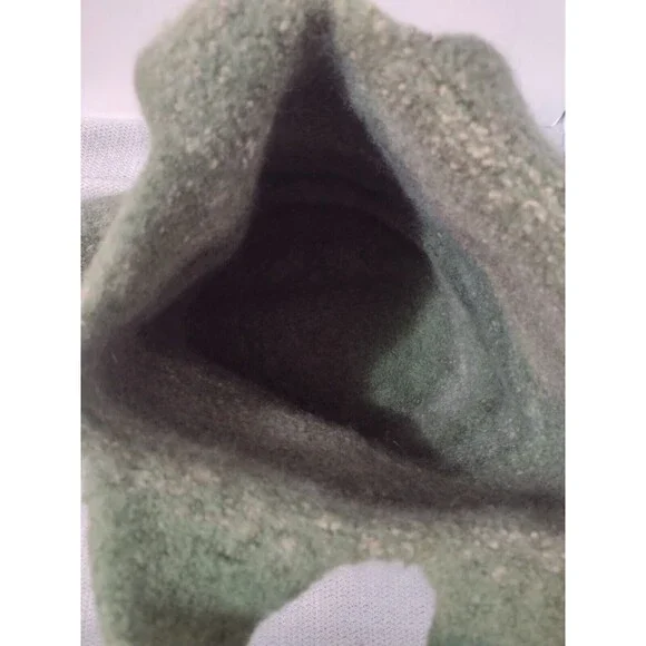 Wool Hobo Bucket Purse Bag in Shades of Green - About 10x10- Boho- Slouchy- EUC! - Picture 6 of 10